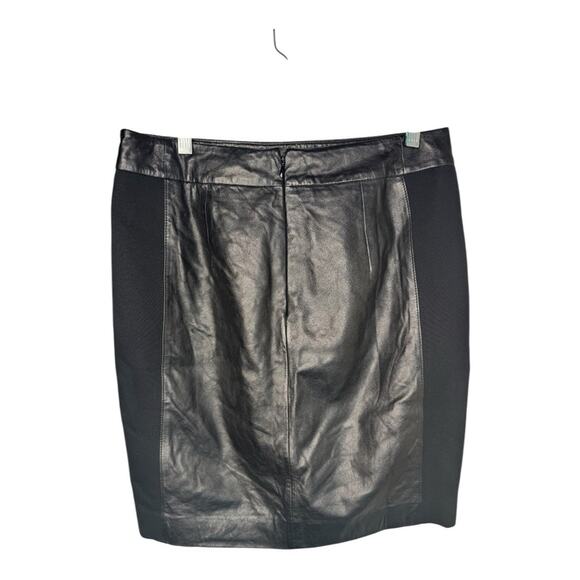 Ann Taylor Loft  Black Gunuine Leather Mini Skirt - Picture 3 of 8